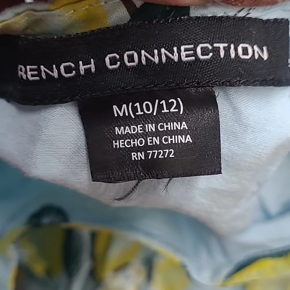 French Connection Blue and Yellow Lemon Patterned Dress Size 10/12